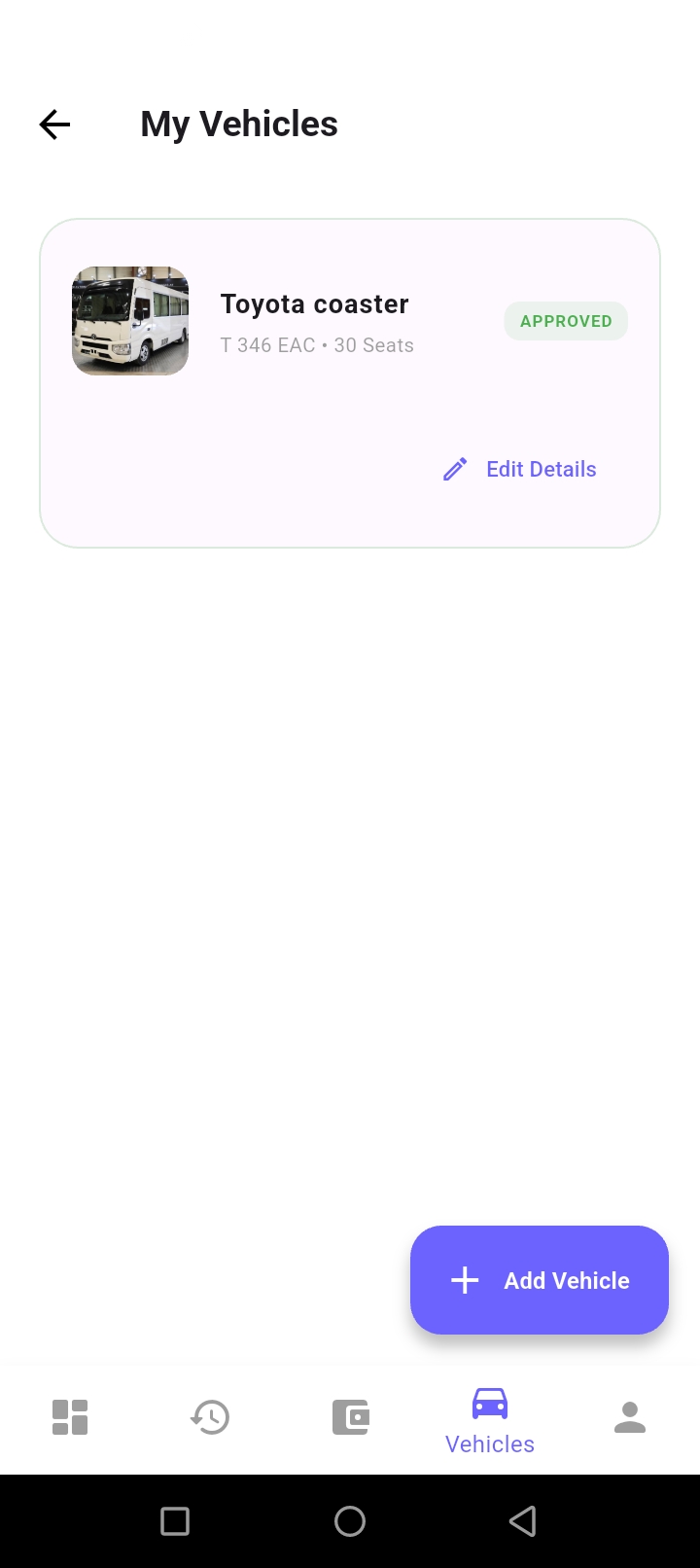 Driver App Screen 1